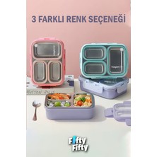 Vagonlife Lunch Box 620 ml Tek Kat Üç Bölmeli Metal Kaşıklı Yeni Nesil Sefer TASI-FFLBOX7097