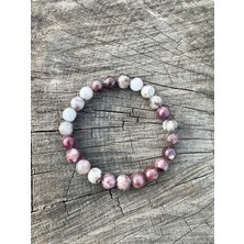 Gökçeada Doğaltaş 8 mm Rubelit Taşı Aa Kalite (Pembe Turmalin) Bileklik
