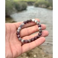 Gökçeada Doğaltaş 8 mm Rubelit Taşı Aa Kalite (Pembe Turmalin) Bileklik