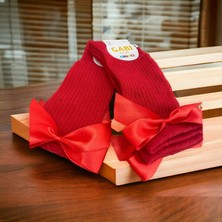 Shopiolog Kurdela Detaylı Kız Çocuk Diz Altı Pamuklu Çorap