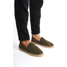 Mubiano Summer Erkek Jüt Taban Haki Süet Loafer -MSSR1120-HK