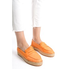 Mubiano Hakiki Deri MBSVK23A001-ORJ Kadın Oranj Espadril & Babet