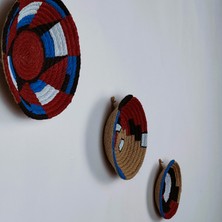My Work Shop El Yapımı 3'lü Duvar Tabağı ,etnik Desenli Iç ve Dış Mekan Duvar Dekor Seti
