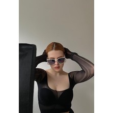 Falan Eyewear Jasmin Kadın Cat-Eye Güneş Gözlüğü Krem