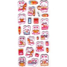 Limmy Sticker Kabartmalı Stiker Defter Planlayıcı Etiket LDE044 19 x 9 cm Çalışkan Tavşan