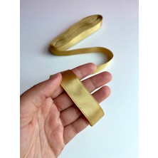 Mom Yoyu 10 Metre Gold Saten Kurdele 20 mm Kalınlık Geniş Ekstra  Kurdele