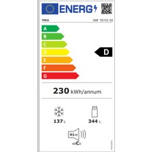 Teka Rbf 78725 Ss D Enerji Sınıfı 481 lt Nofrost Buzdolabı