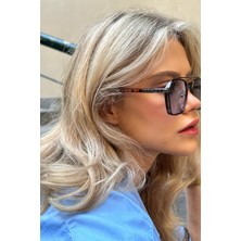 Falan Eyewear Serre Kadın Güneş Gözlüğü Leopar-Mavi
