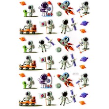 Limmy Sticker Kabartmalı A4 Boyutunda Stiker Defter, Planlayıcı ETIKET-(LIM511) - Astranot Uzay Araçları