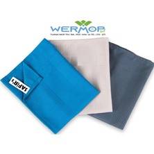 Safir Wermoplast 3'lü Mikrofiber Temizlik Bezi, Cam, Araba, Mutfak, Fiber Temizleme Bezi (40X60cm)
