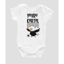 Outdoor One Organik %100 Pamuk Yavru Kartal Taraftar Baskılı Bebek Body Uzun Kollu Çıtçıtlı Badi Zıbın ZBN016