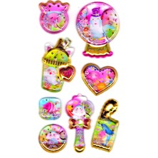 Limmy Sticker Kabartmalı Stiker Defter, Planlayıcı Etiket (SULU-904)-14X8CM- Şirin Balıklı Fanus