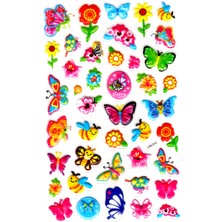 Limmy Sticker Kabartmalı Stiker Defter, Planlayıcı Etiket (LXK-012)-22X14 cm - Çiçek Kelebek