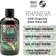 Rhaneva %99 Organik Aloe Vera Jel, Organik ve Vegan Sertifikalı, 250 ml