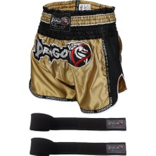 Dragon Do Dragondo Retro Şort Muay Thai Şort ve 3,5 Metre Boks Bandajı Set