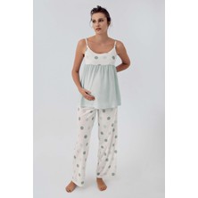 Artış Collection Puantiyeli Askılı Viskon Hamile Pijama Takımı 16201