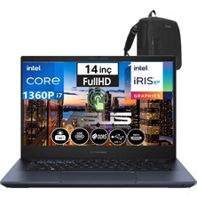 Asus Expertbook B5 Flip Intel Core I7 1360P 16GB Ddr5 1tb SSD 14" Fhd WINDOWS11PRO Taşınabilir Dokunmatik Bilgisayar B5402FVA-I7161TBB1D27+WEBLEGELSINÇANTA