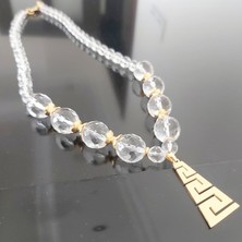 Devi Fashion Kleopatra Çelik Uçlu Doğal Kristal Taşlı Kolye