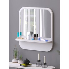 Tarz Design Nysamo Raflı Kare 58 cm Koridor Dresuar Konsol Duvar Salon Banyo Ofis Çocuk Yatak Oda Raflı Aynası