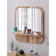 Tarz Design Nysamo Raflı Kare 58 cm Koridor Dresuar Konsol Duvar Salon Banyo Ofis Çocuk Yatak Oda Raflı Aynası