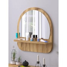 Tarz Design Nysamo Raflı Oval 45 cm Koridor Dresuar Konsol Duvar Salon Banyo Ofis Çocuk Yatak Oda Raflı Aynası