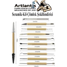 Artlantis Seramik ve Çömlek Şekillendirme Seti Ebeşuar 16 Parça 1 Paket Kil Modelaj