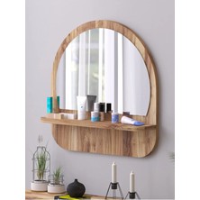 Tarz Design Nysamo Raflı Oval 45 cm Koridor Dresuar Konsol Duvar Salon Banyo Ofis Çocuk Yatak Oda Raflı Aynası