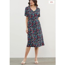 Boutique Bade Siyah Desenli Gömlek Elbise