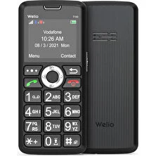 Welio Wkey T100 Tuşlu Kamerasız Asker/Yaşlı Cep Telefonu Siyah