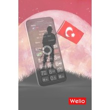 Welio Wkey T100 Tuşlu Kamerasız Asker/Yaşlı Cep Telefonu Siyah