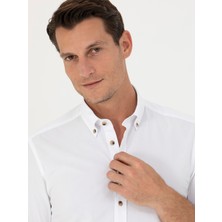 Cacharel Erkek Beyaz Slim Fit Uzun Kollu Gömlek 50265476-VR013
