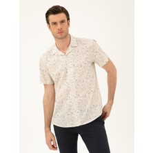 Cacharel Erkek Bej Regular Fit Keten Karışımlı Gömlek 50284429-VR011