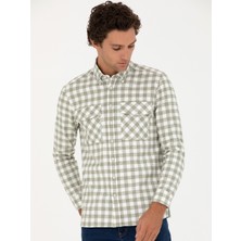 Cacharel Erkek Haki Regular Fit Uzun Kollu Gömlek 50272920-VR027