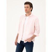 Cacharel Erkek Pembe Regular Fit %100 Keten Gömlek 50284823-VR041
