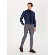 Cacharel Erkek Lacivert Slim Fit %100 Pamuk  İtalyan Yaka  Basic Gömlek 50268927-VR033