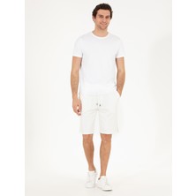 Cacharel Erkek Ekru Slim Fit Örme Şort 50265677-VR019