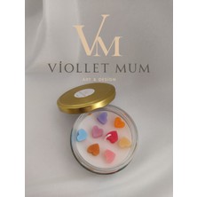 Viollet Art And Design Lavanta Kokulu Renkli Kalpli Kavanoz Mum