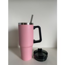 Tarantula Stainless Steel Pipetli Yandan Tutmalı  0.89 Lt Pembe Seyahat Termosu