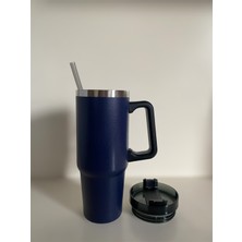 Tarantula Stainless Steel Pipetli Yandan Tutmalı  0.89 Lt Lacivert Seyahat Termosu