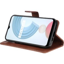 Manyi Mall Kart Yuvası Klasik Kılıf ile Realme C21Y Yüksek Kaliteli Deri Için Flip Case (Yurt Dışından)