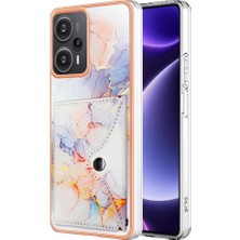 Manyi Mall Xiaomi Poco F5 5g Kart Yuvaları Mermer Yumuşak Tpu Tampon Ince Cüzdan (Yurt Dışından)