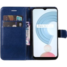 Manyi Mall Kart Yuvası Klasik Kılıf ile Realme C21Y Yüksek Kaliteli Deri Için Flip Case (Yurt Dışından)