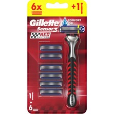 Gillette Sensor3 Red Edition Tıraş Makinesi + 6 Yedek Tıraş Bıçağı