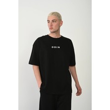 All Wear Style Odin Baskılı Oversize Kesim Unisex Siyah Tshirt