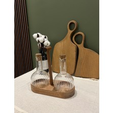 May Home Ikili Stantlı Ahşap Modern Yağdanlık 300 ml