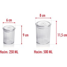 Kaite 12'li Barok Yuvarlak 2 Boy Kavanoz Seti & Saklama Kabı & Erzak Kabı 6*500 ML,6*250 Ml)