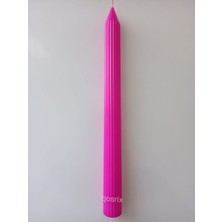 Qosrix Pembe Fuşya Şamdan Mumu Kokulu Uzun Çubuk Konik Dekoratif Mum 1 Adet