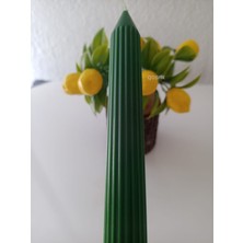 Qosrix Yeşil Şamdan Mumu Kokulu Uzun Çubuk Konik Mum Dekoratif 1 Adet