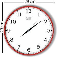 Emya Home Klasik Duvar Saati Kırmızı - 29 cm