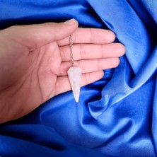 Mga Doğaltaş Pembe Kuvars Taş Pondül Sarkaç Doğal Hakiki Gerçek Doğal Taş Pembe Kuvars Taşı Beyazımsı